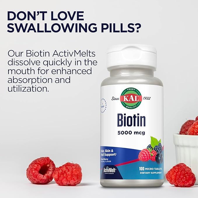 KAL BIOTIN 5000 MCG 100 MELT TABLETS