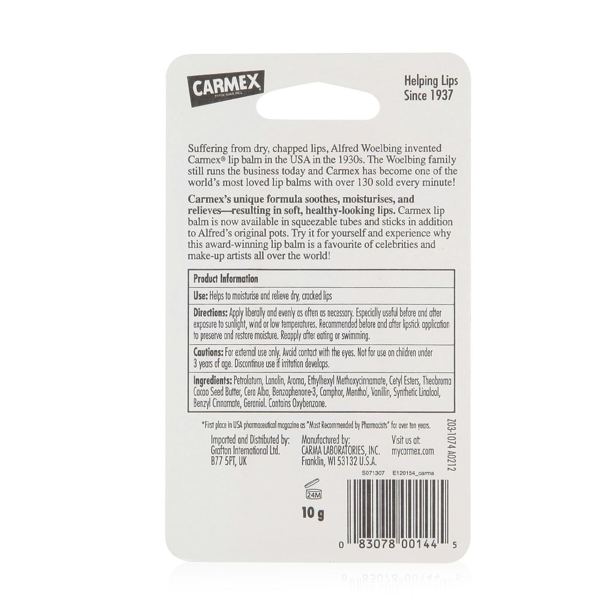 Carmex Moisturising Lip Balm – Classic – 7.5g