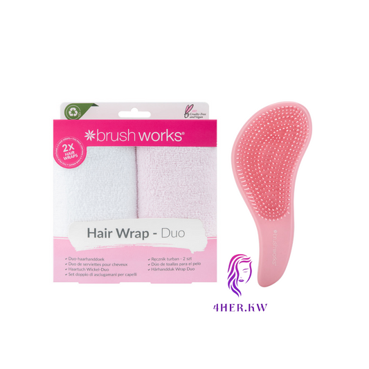 Brushworks set ( Brushworks Hair Towel Wrap + Brushworks Professional Hair Brush)