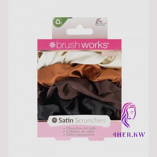 Brushworks Natural Satin Scrunchies